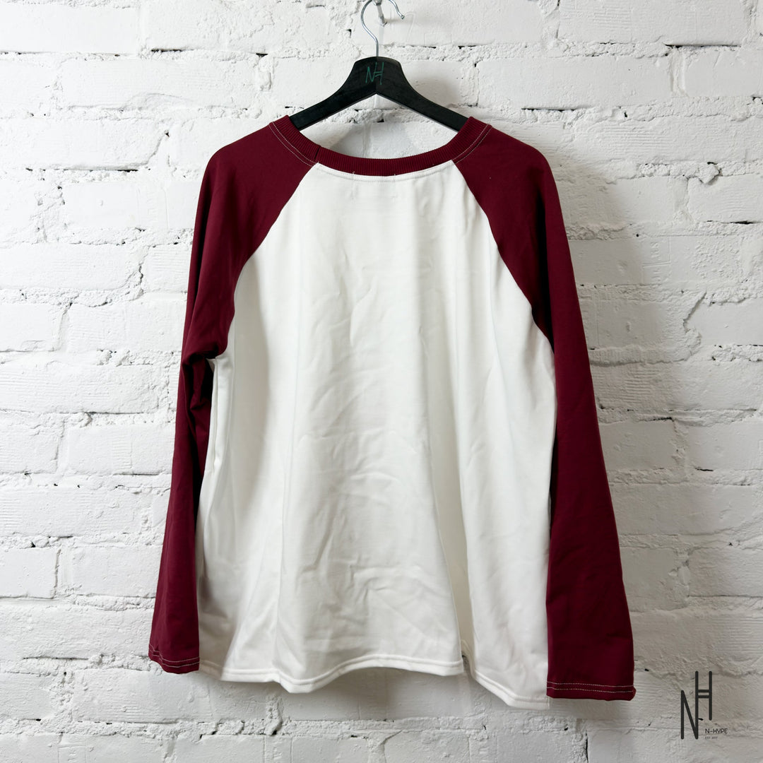 FVCKTHISBRAND R.FRAPPE RAGLAN BURGUNDY - zdjęcie 2 - N-Hype