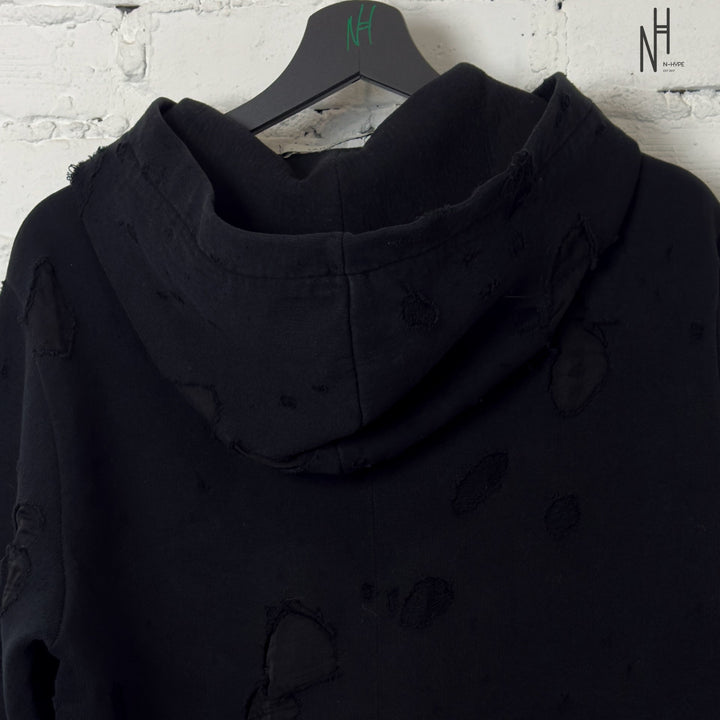 Givenchy Paris Destroyed Hoodie czarny męski N-Hype