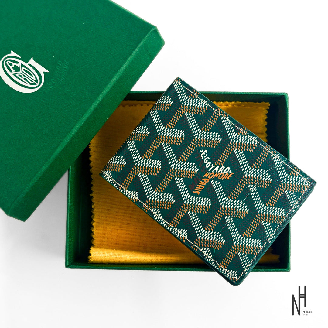 Goyard Green Leather Card Holder N-Hype luxury accessories