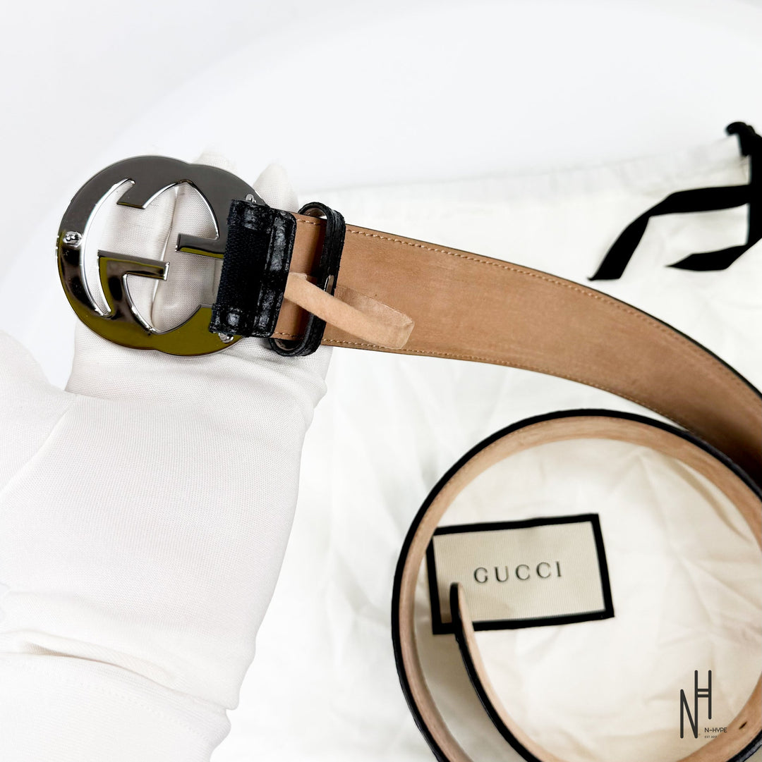 Gucci Jacquard Black Belt N-Hype unisex fashion accessory