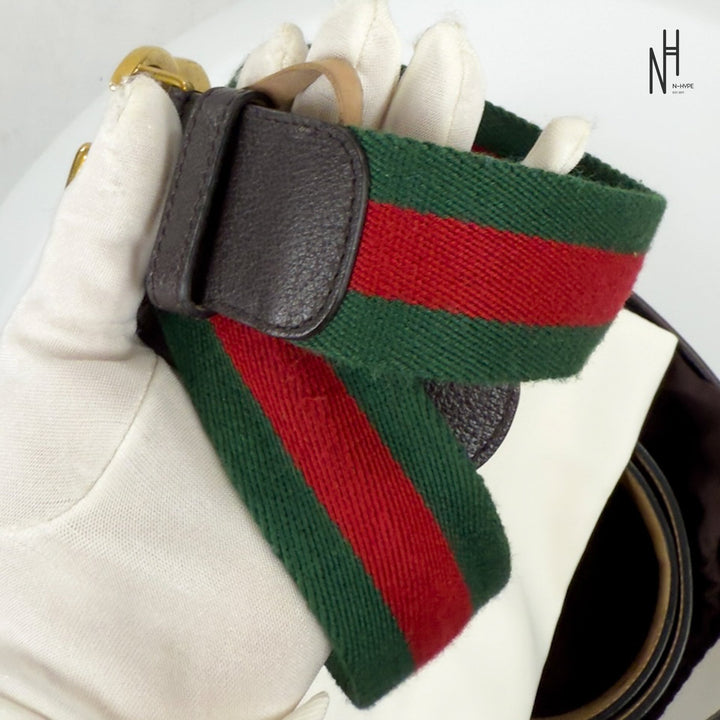Gucci Marmont Buckle Belt czarny skórzany N-Hype