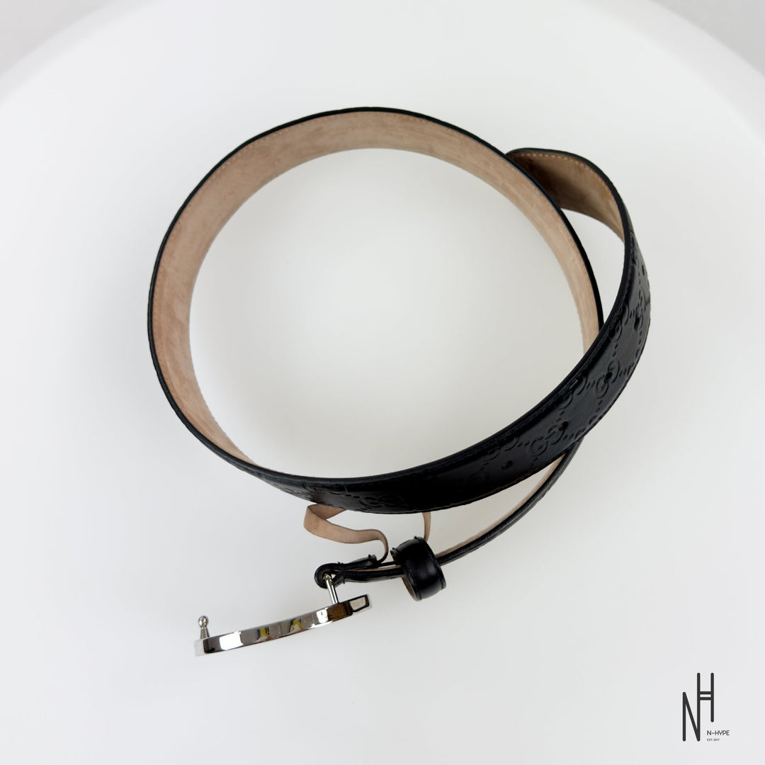 Gucci Monogram Black Belt N-Hype luksusowy czarny pasek