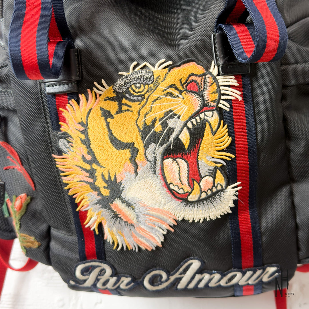 Gucci Nylon Tiger Backpack - Black N-Hype streetwear backpack.