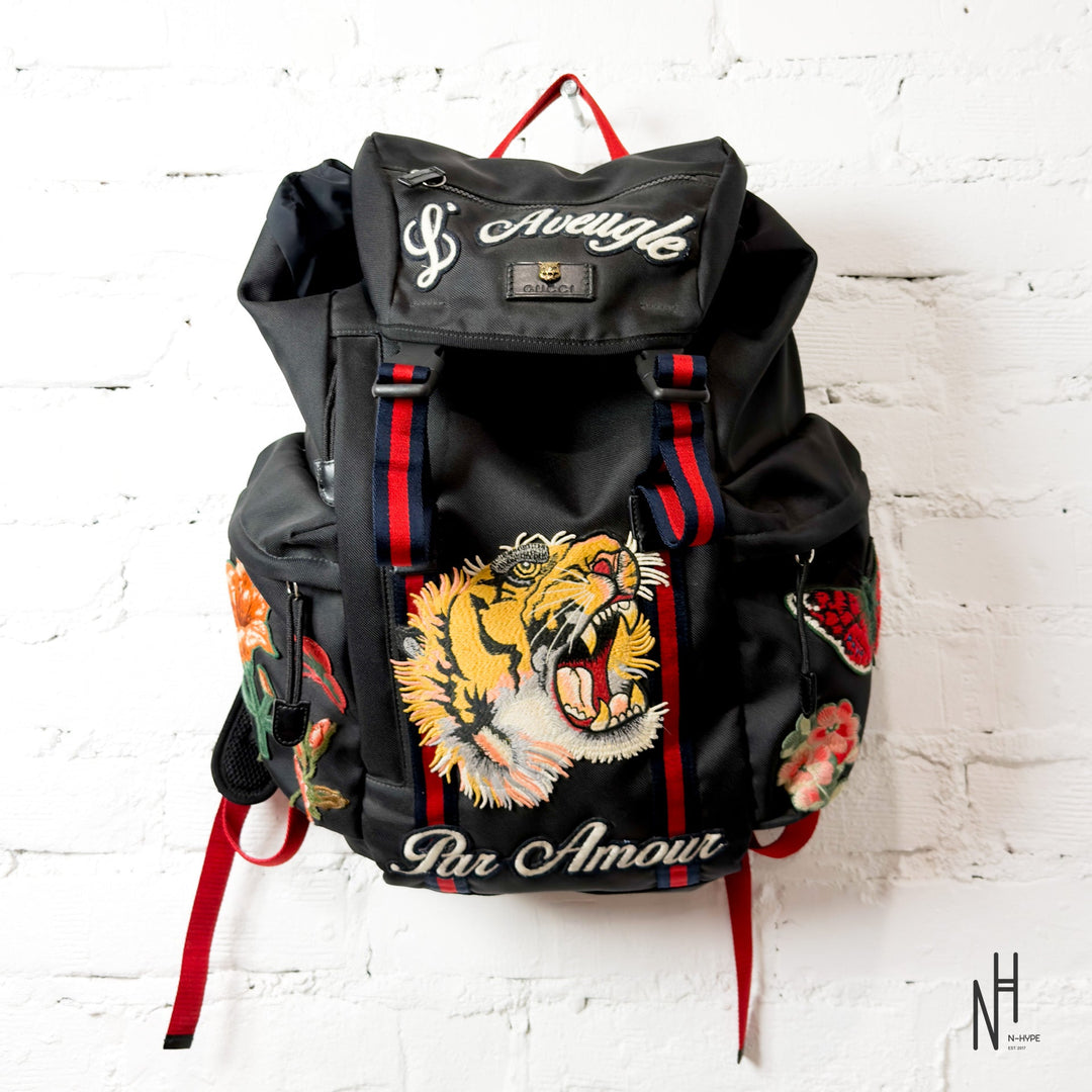 Gucci Nylon Tiger Backpack - Czarny plecak męski N-Hype