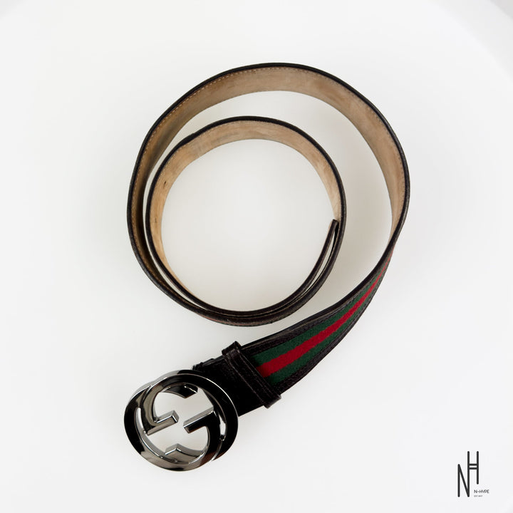 Gucci Web Material Belt Brown pasek brązowy N-Hype