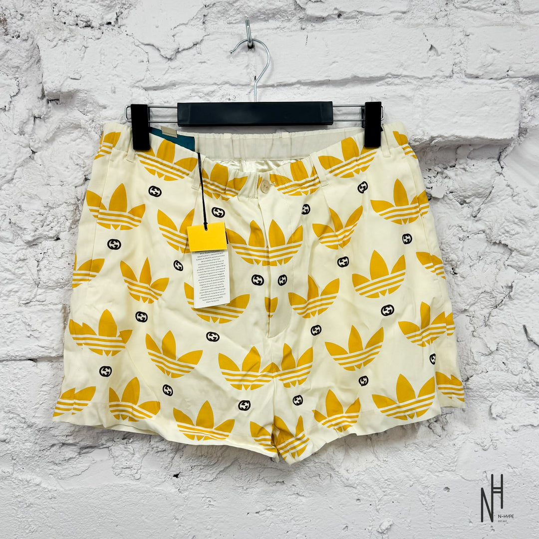 Gucci x adidas Trefoil Print Shorts Ivory/Black - N-Hype