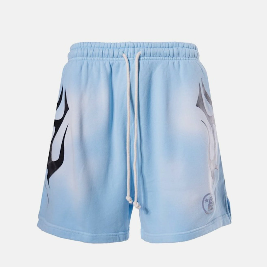 Hellstar Flame Shorts niebieskie męskie N-Hype.