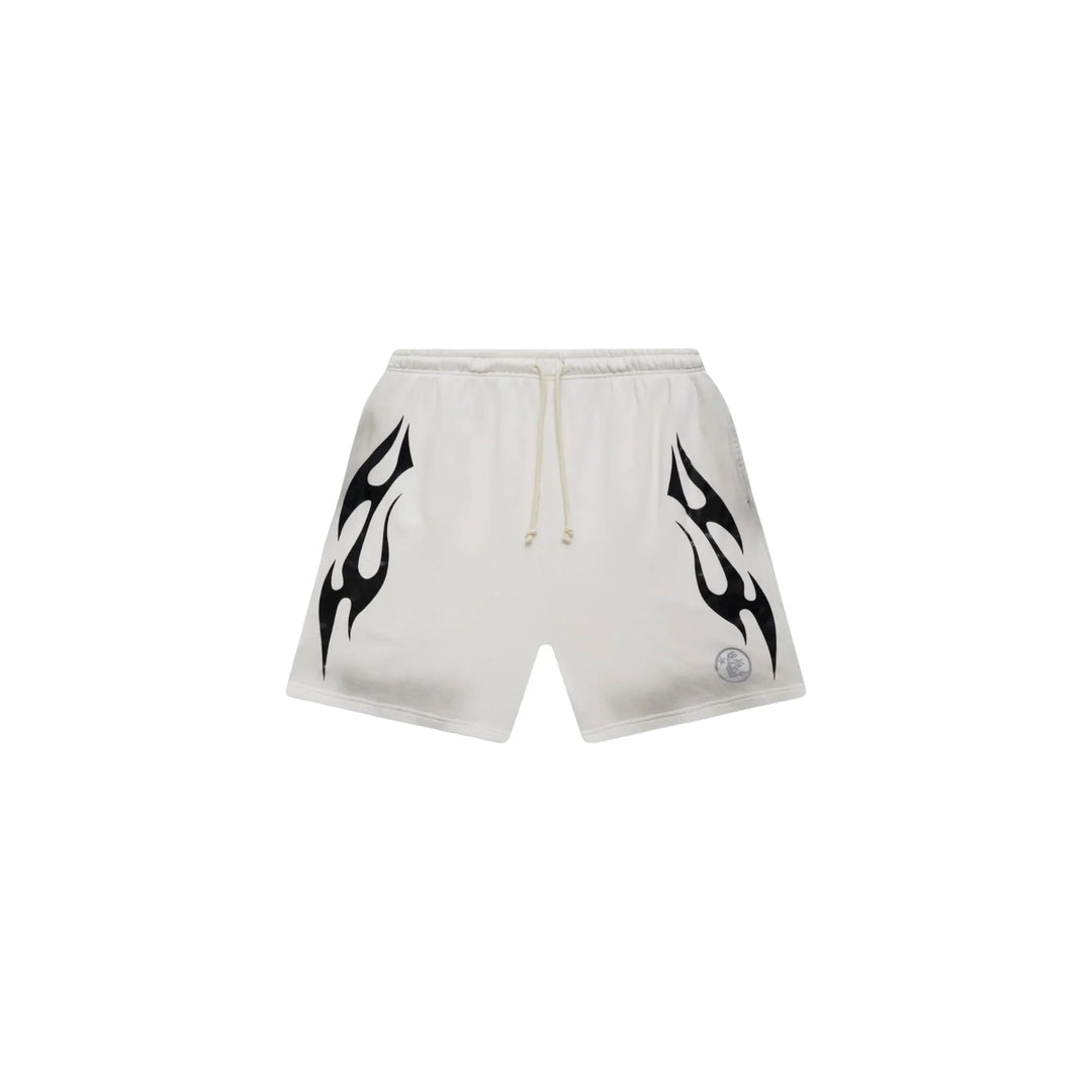 N-Hype Hellstar Flames Shorts White markowe szorty streetwear