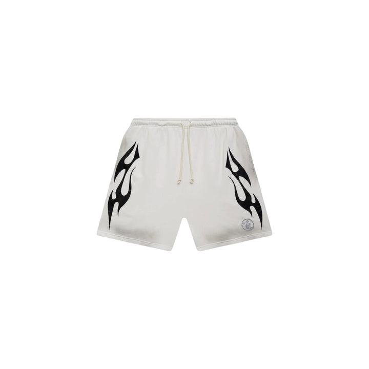 N-Hype Hellstar Flames Shorts White markowe szorty streetwear