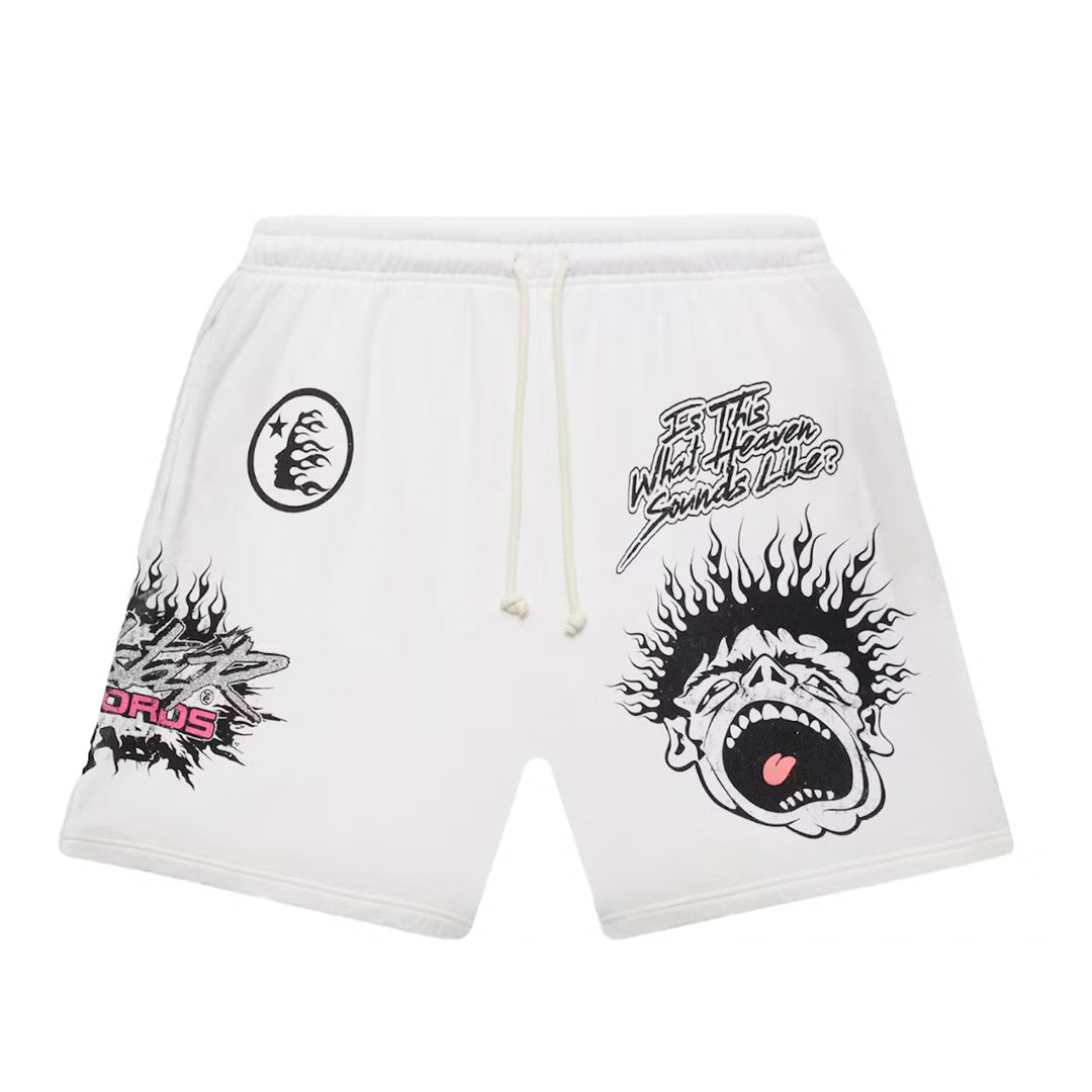 Hellstar Records Shorts białe N-Hype streetwear shorts