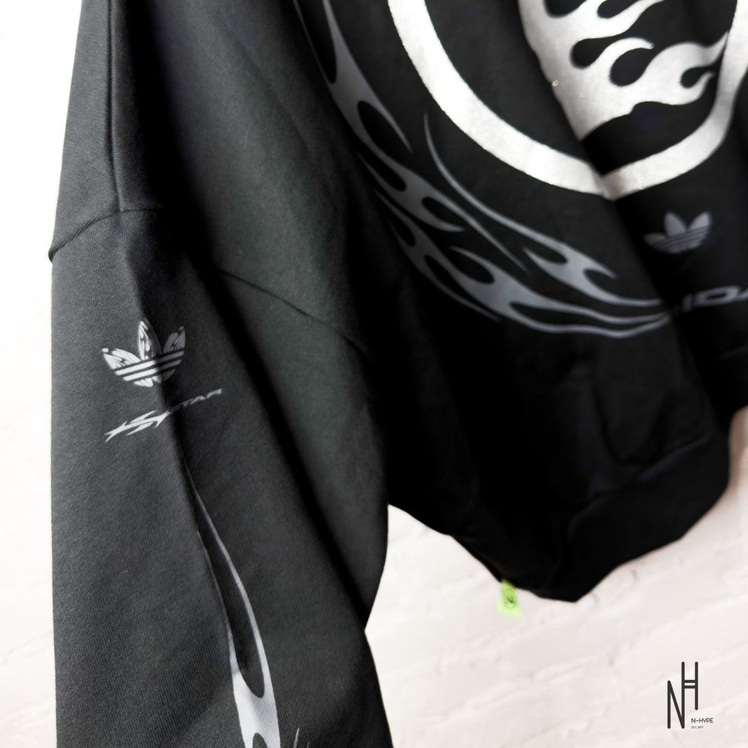 Hellstar x Adidas ComplexCon Hoodie Black N-Hype official store urban fashion sweatshirt.