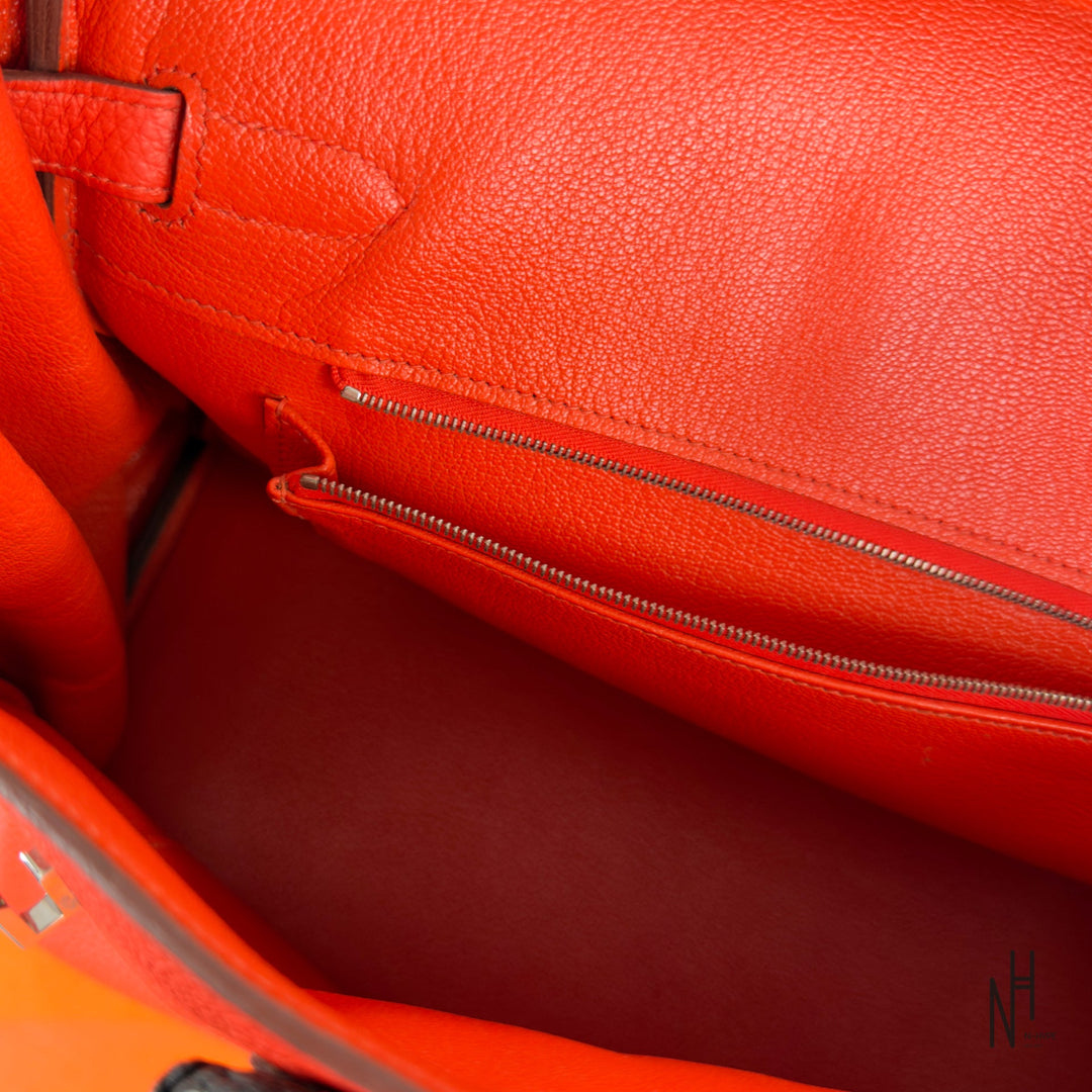 Hermès Birkin 35 Togo Capucine torebka damska czerwona N-Hype