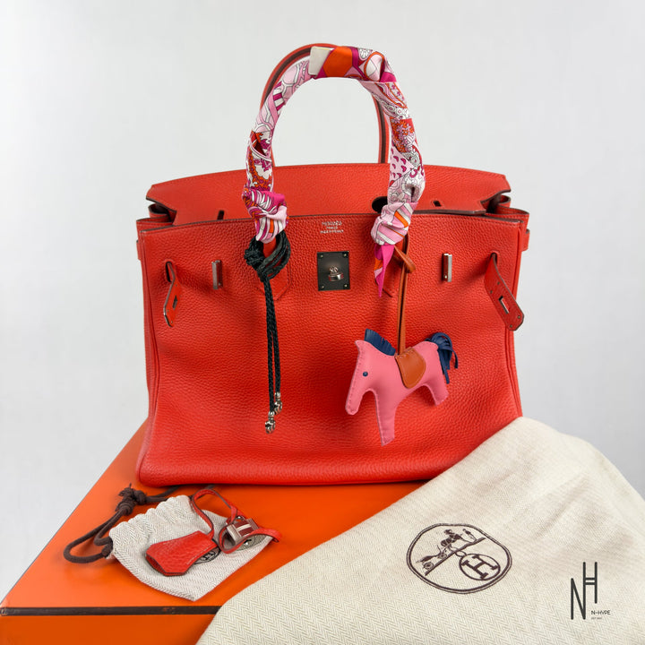 Hermès Birkin 35 Togo Capucine torebka damska czerwona N-Hype