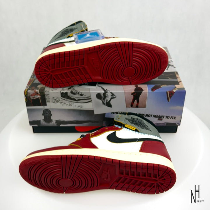 Jordan 1 Retro High OG SP Union LA Chicago Shadow sneakers męskie w kolorze czerwono-czarnym N-Hype.