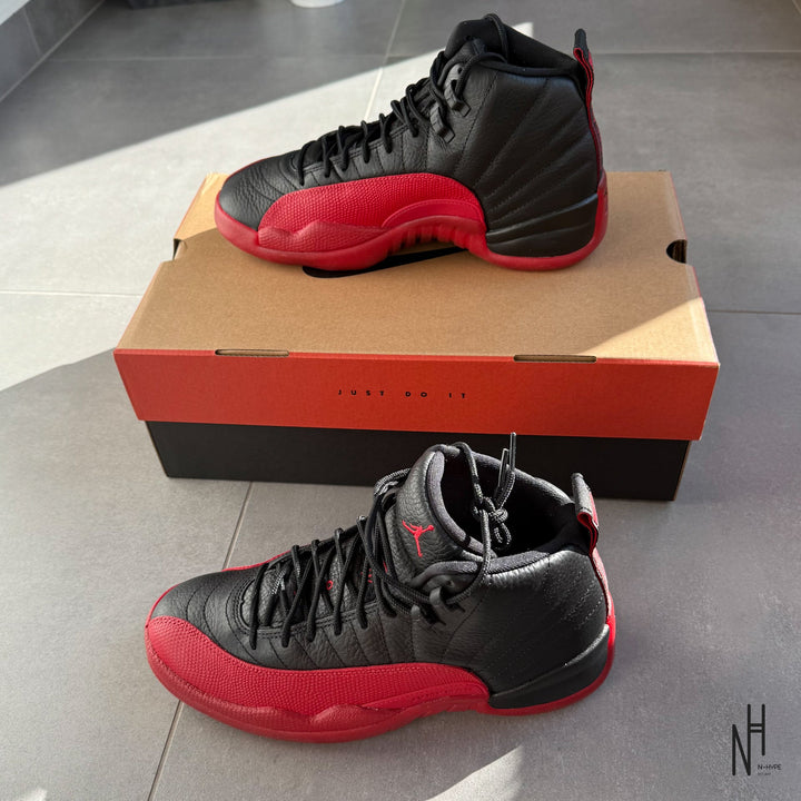 Jordan 12 Retro Flu Game sneakers męskie czerwono-czarne N-Hype