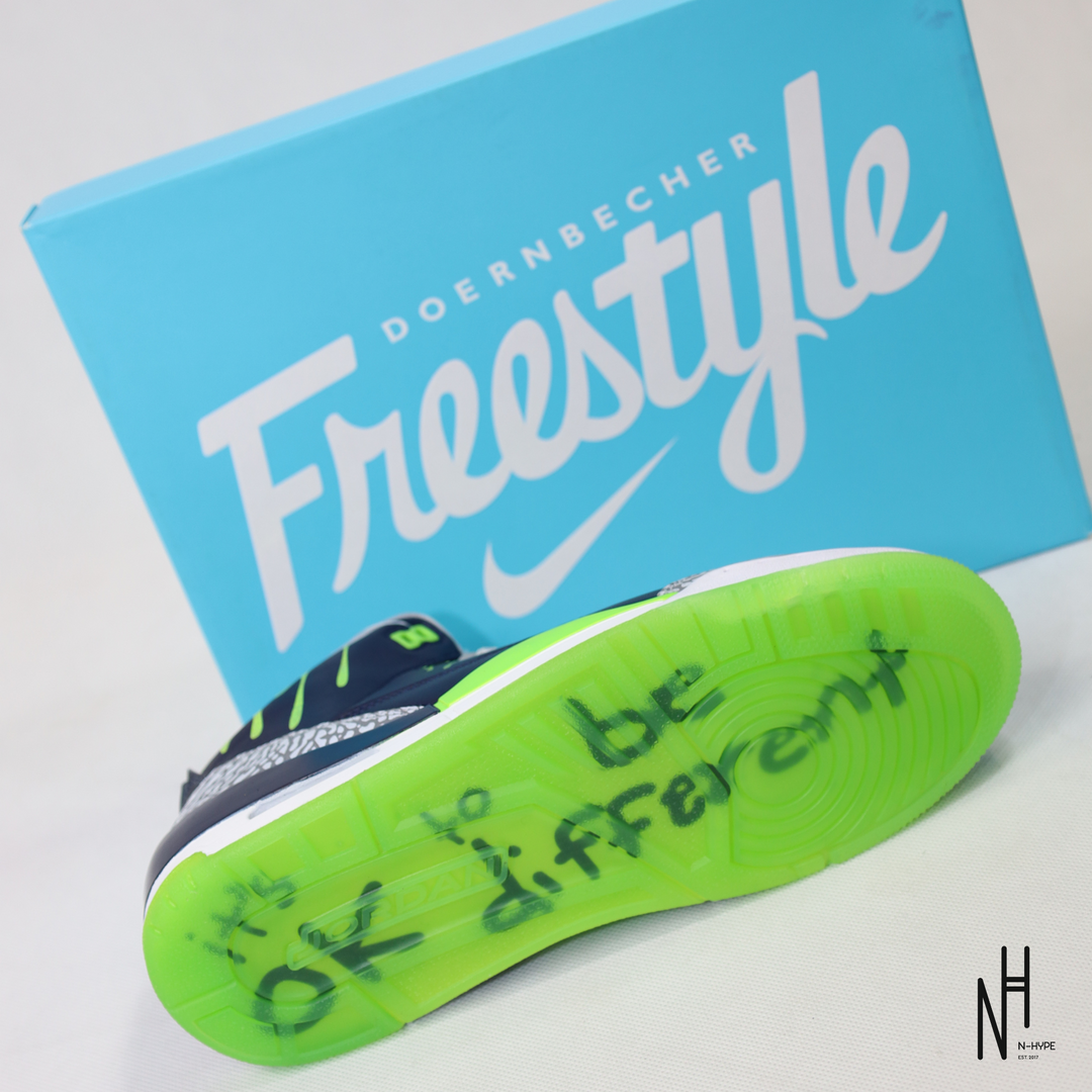 Nike Air Jordan 3 Retro Doernbecher Hugo sneakers buty męskie czarne czerwone N-Hype.