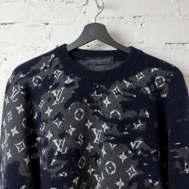 Louis Vuitton Camo Wool Crewneck sweter męski z kamo wzorem N-Hype.