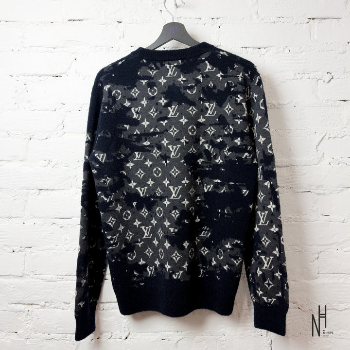 Louis Vuitton Camo Wool Crewneck sweter męski z wzorem kamo N-Hype