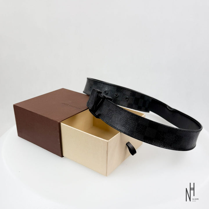 Louis Vuitton Damier Graphite Belt czarny skórzany N-Hype