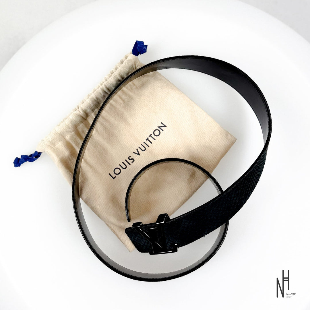 Louis Vuitton Initiales Suede Belt czarny N-Hype.