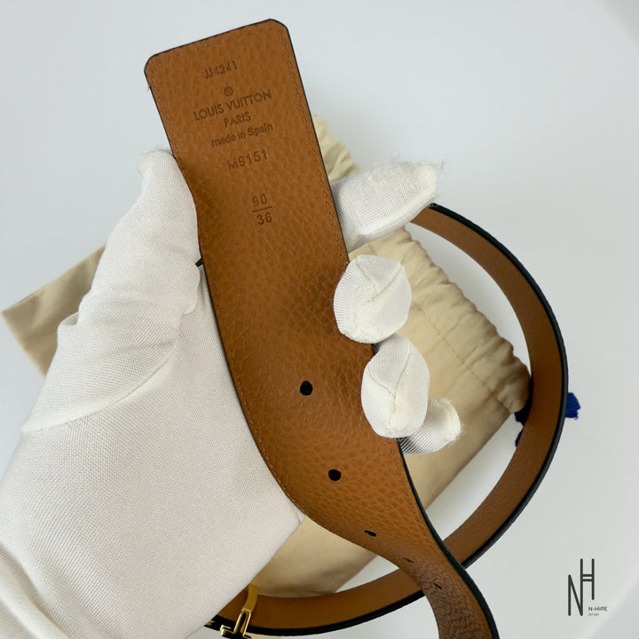 Louis Vuitton Initials 40MM Reversible Taurillon Leather Black / Brown N-Hype luxury belt