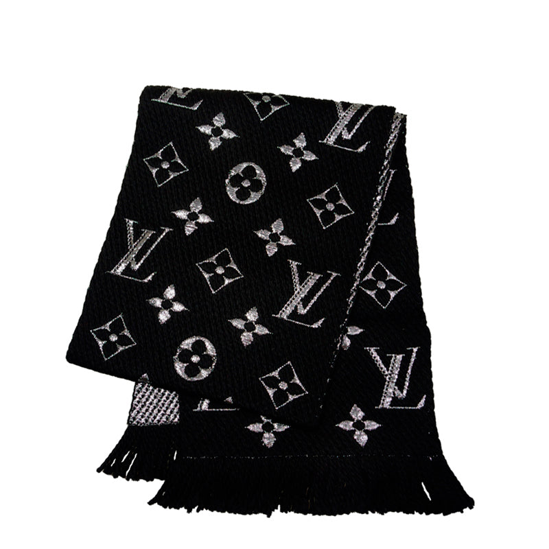 Louis Vuitton Logomania Scarf Black jedwabny szalik marki Louis Vuitton N-Hype