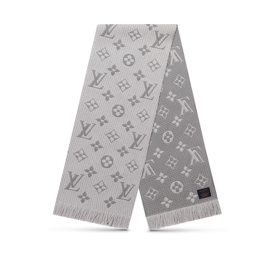 Louis Vuitton Logomania Scarf szary jedwabny jedwabisty akcent N-Hype.