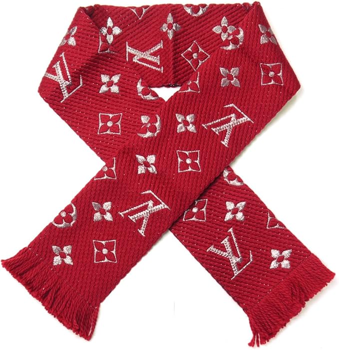 Louis Vuitton Logomania Scarf Red jedwabny szalik N-Hype.