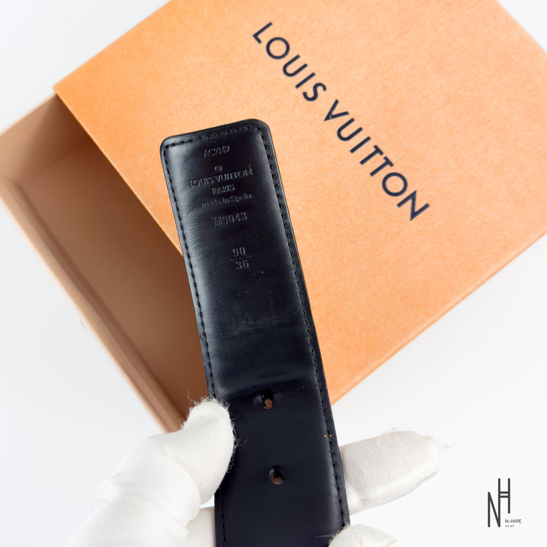 Louis Vuitton LV Initiales 40 mm Reversible Monogram Eclipse pasek męski czarny N-Hype