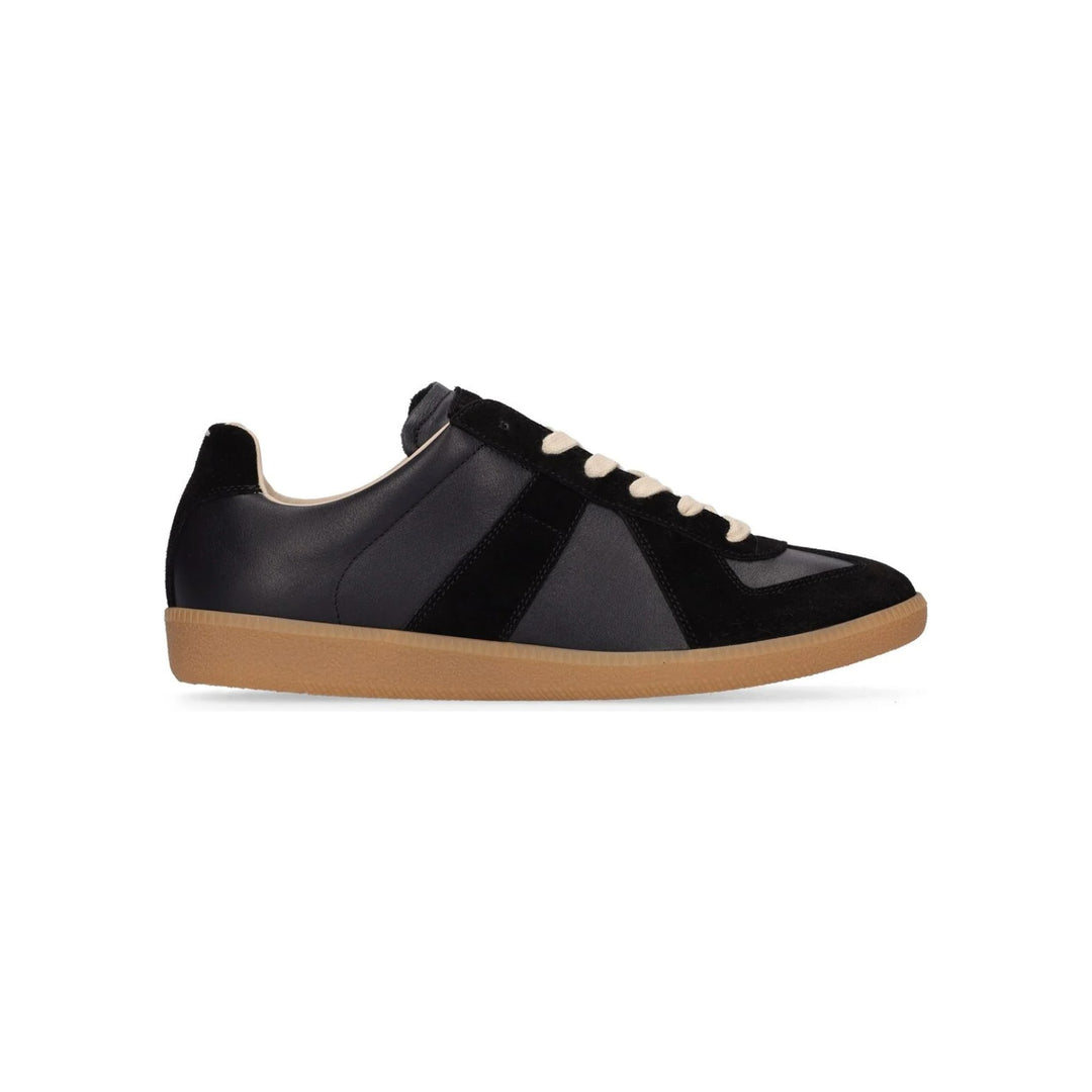 Maison Margiela Replica Leather & Suede Low Top Sneakers Black buty N-Hype Łódź Polska