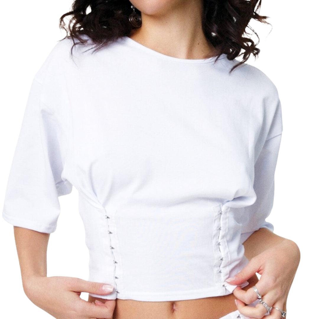 MISI Bra Top White streetwearowa koszulka damska N-Hype
