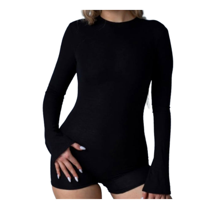 MISI Jumpsuit with Flared Sleeves Black N-Hype Women's Streetwear Fashion