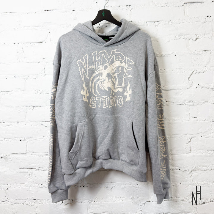 N-Hype Studio 'We Run The City' szara bluza z kapturem.