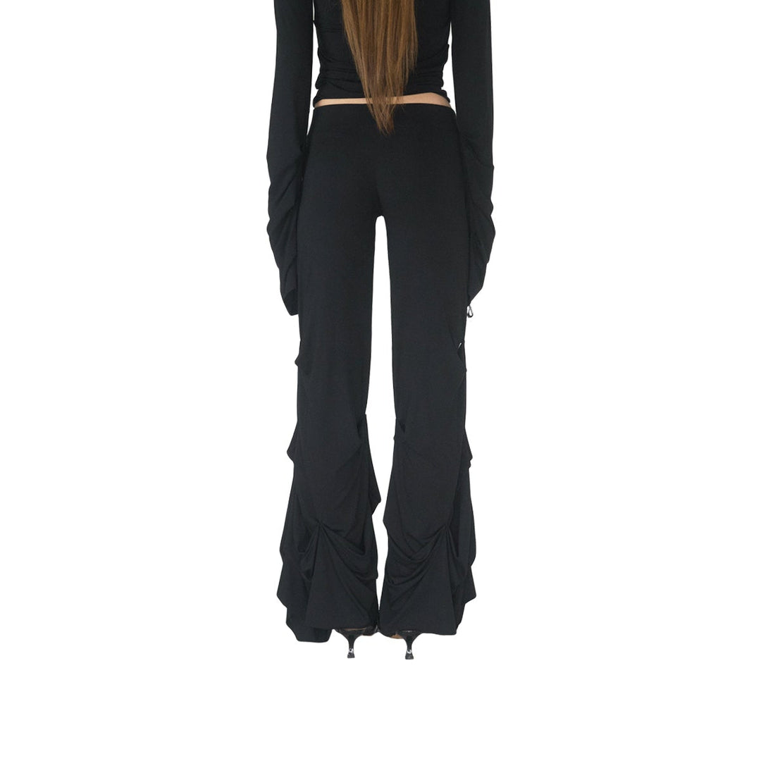 Nawara Mizu Drape Leggings Black N-Hype streetwear leggings.