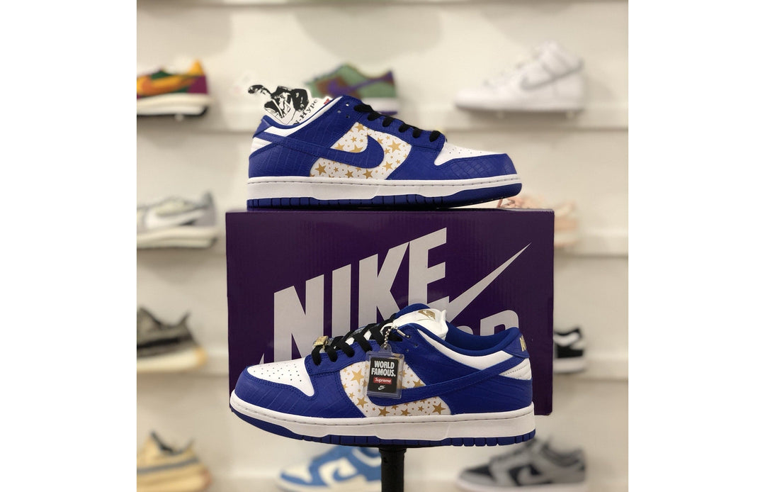 Nike SB Dunk Low Supreme Stars Hyper Royal 2021 buty męskie niebieskie N-Hype.