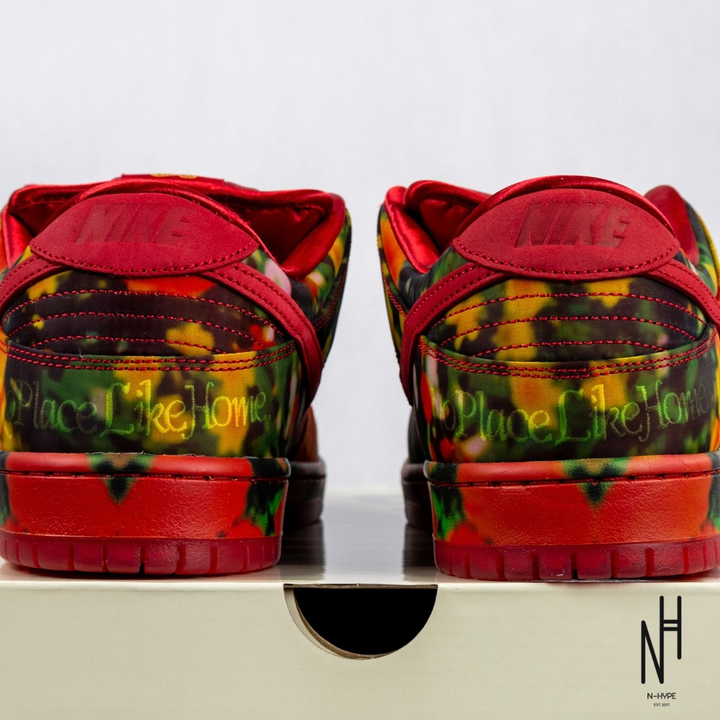 Nike SB Dunk Low The Wizard of Oz Poppy Field sneakers czerwono-zielone N-Hype.