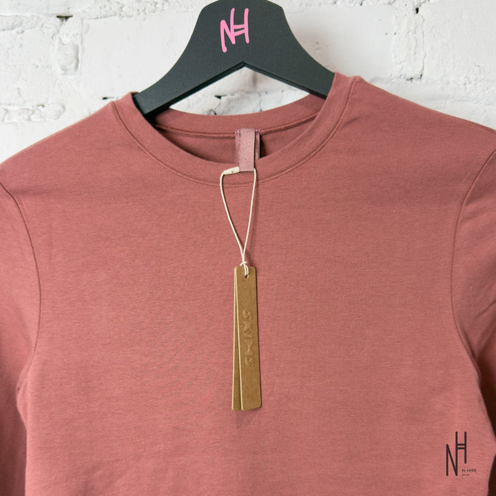 SKIMS Cotton Jersey Long Sleeve T-Shirt Redwood N-Hype koszulka czerwona