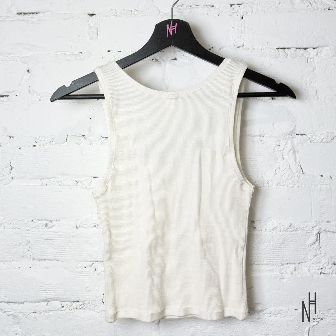 SKIMS Cotton Rib Tank Quartz biała koszulka damska N-Hype
