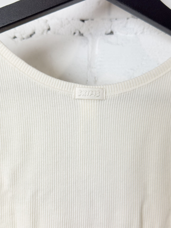 SKIMS Cotton Rib Tank Quartz biała koszulka damska N-Hype