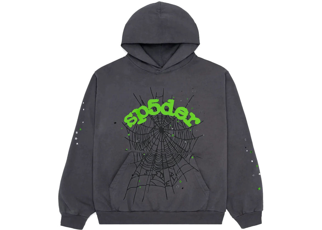 Sp5der Wait Web Hoodie Slate Grey N-Hype streetwear koszulka męska.