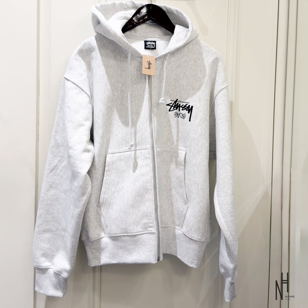 Stussy Paris Zip Hoodie Ash Heather męska N-Hype