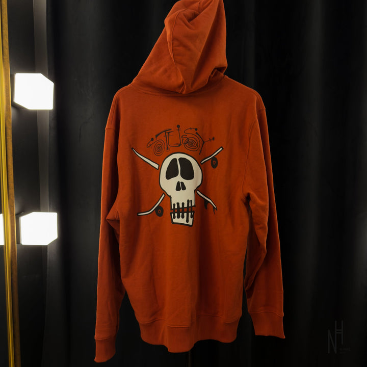 Stussy Surf Skate Skull Hoodie Brick N-Hype sweatshirt burgundy.