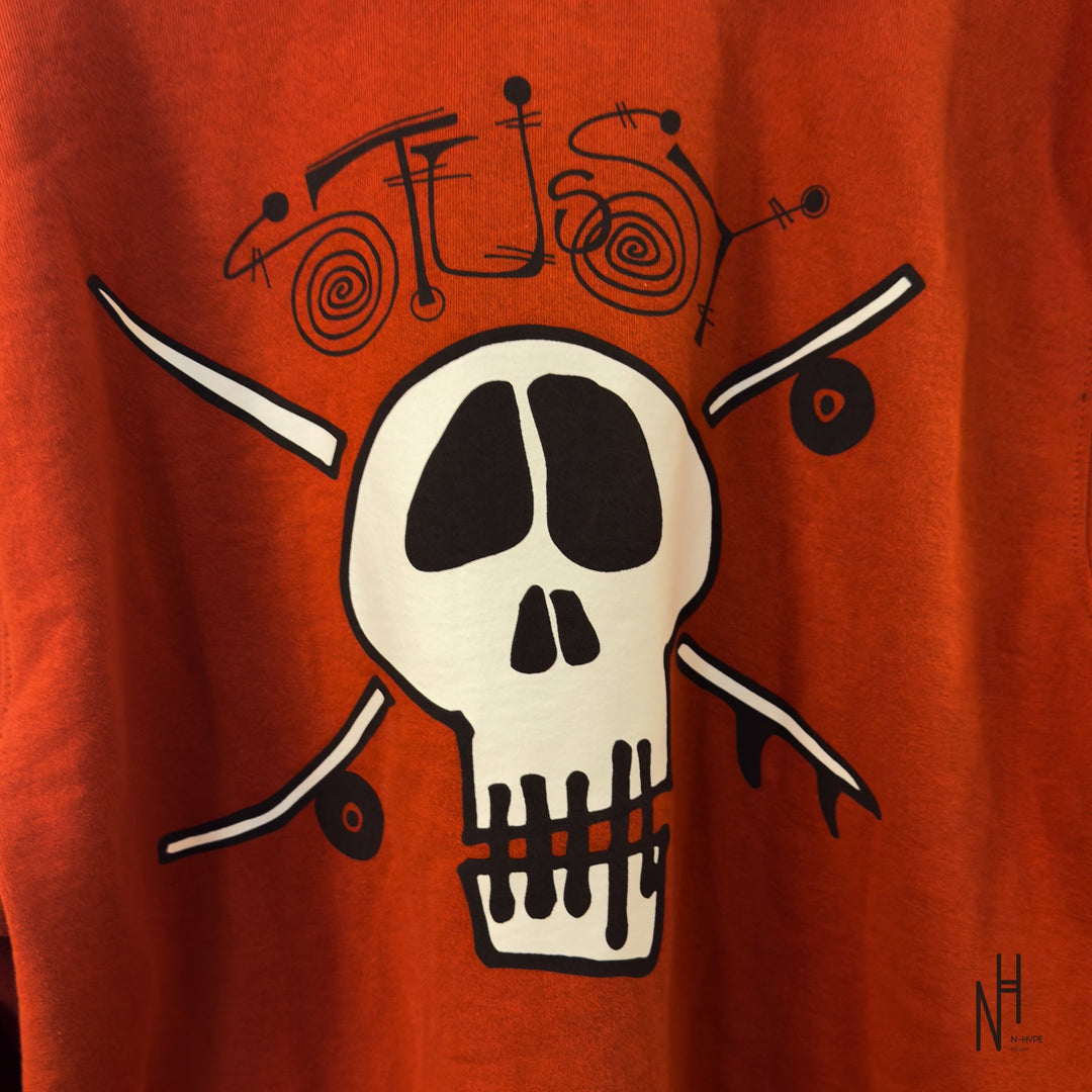 Stussy Surf Skate Skull Hoodie Brick N-Hype streetwear hoodie czerwony