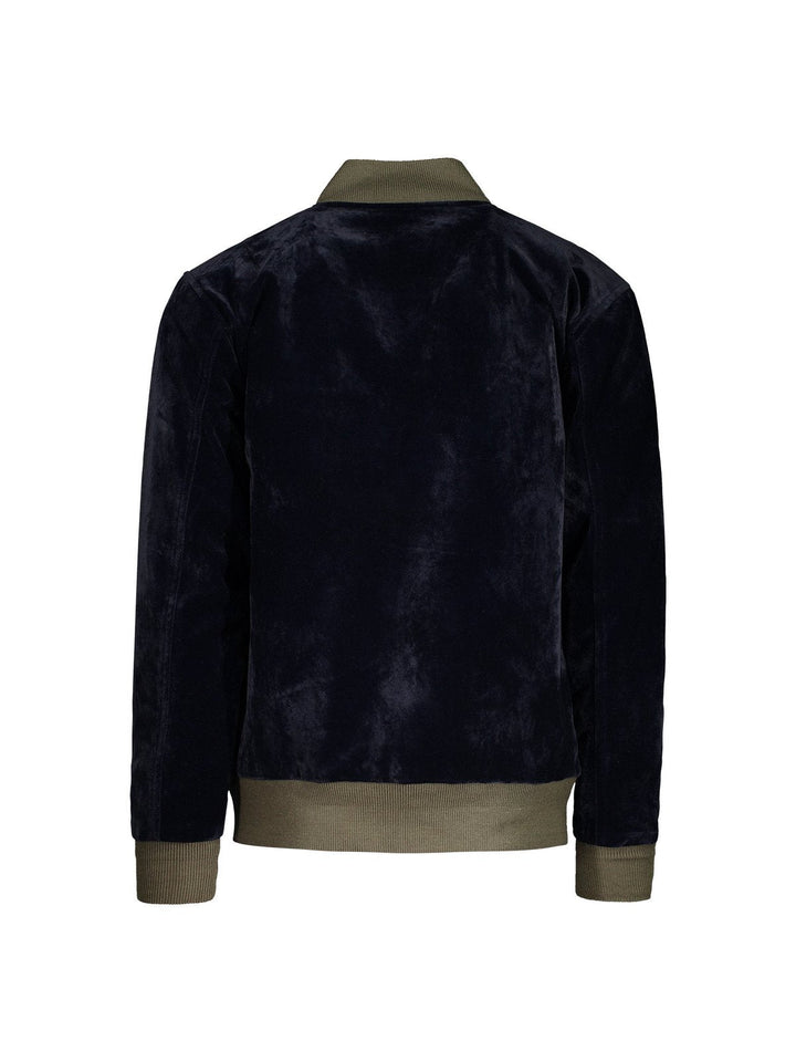 Stussy Velvet Bomber Navy N-Hype streetwear jacket.