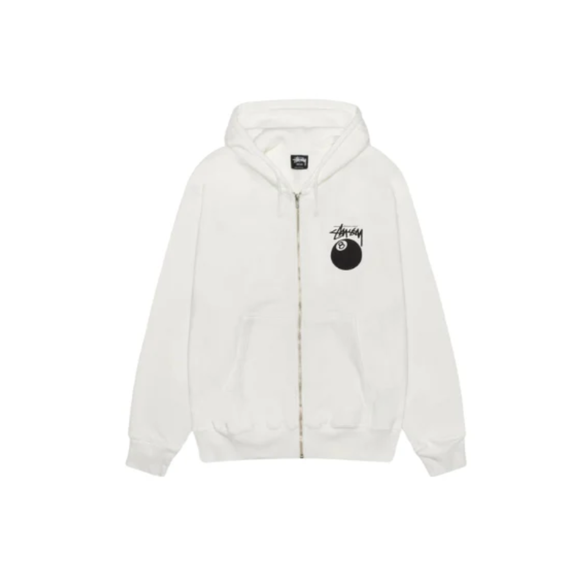 Stussy 8 Ball Zip Hoodie Pig. Dyed Natural