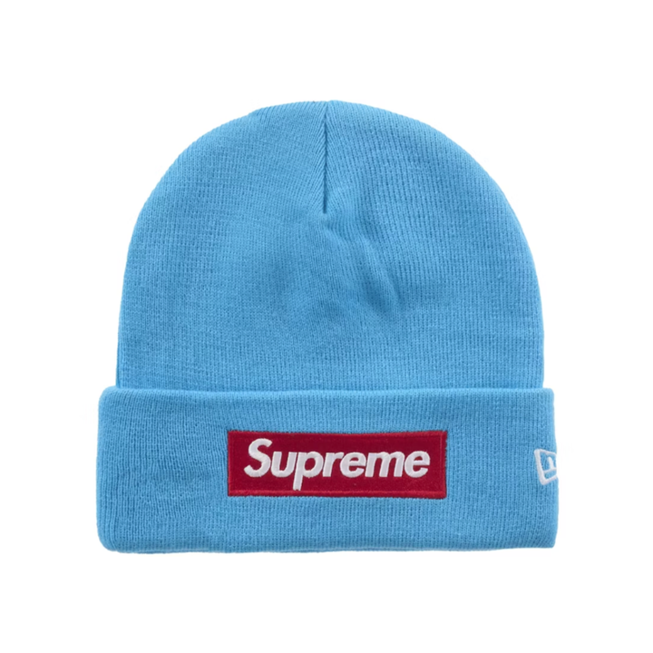 Supreme New Era Box Logo Beanie (FW25) Cyan