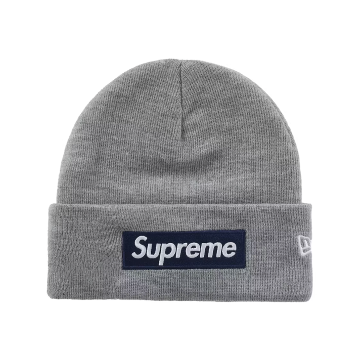 Supreme New Era Box Logo Beanie (FW25) Heather Grey