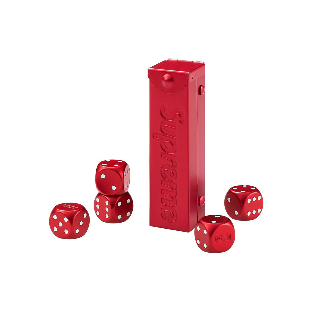 Supreme Aluminum Dice Set Red N-Hype streetwear accessories dice set red.