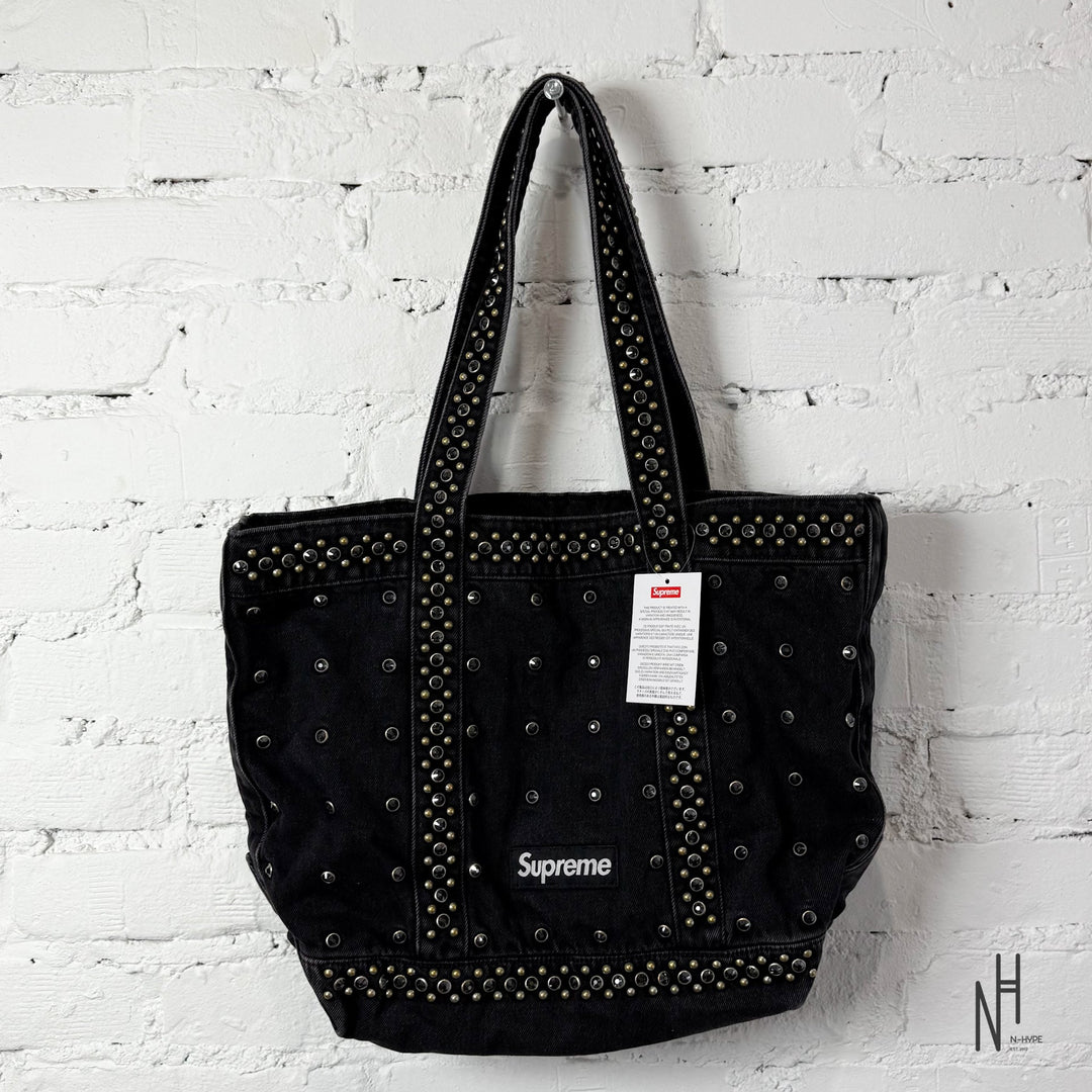 Supreme b.b. Simon Denim Tote Bag Black N-Hype iconic streetwear accessory