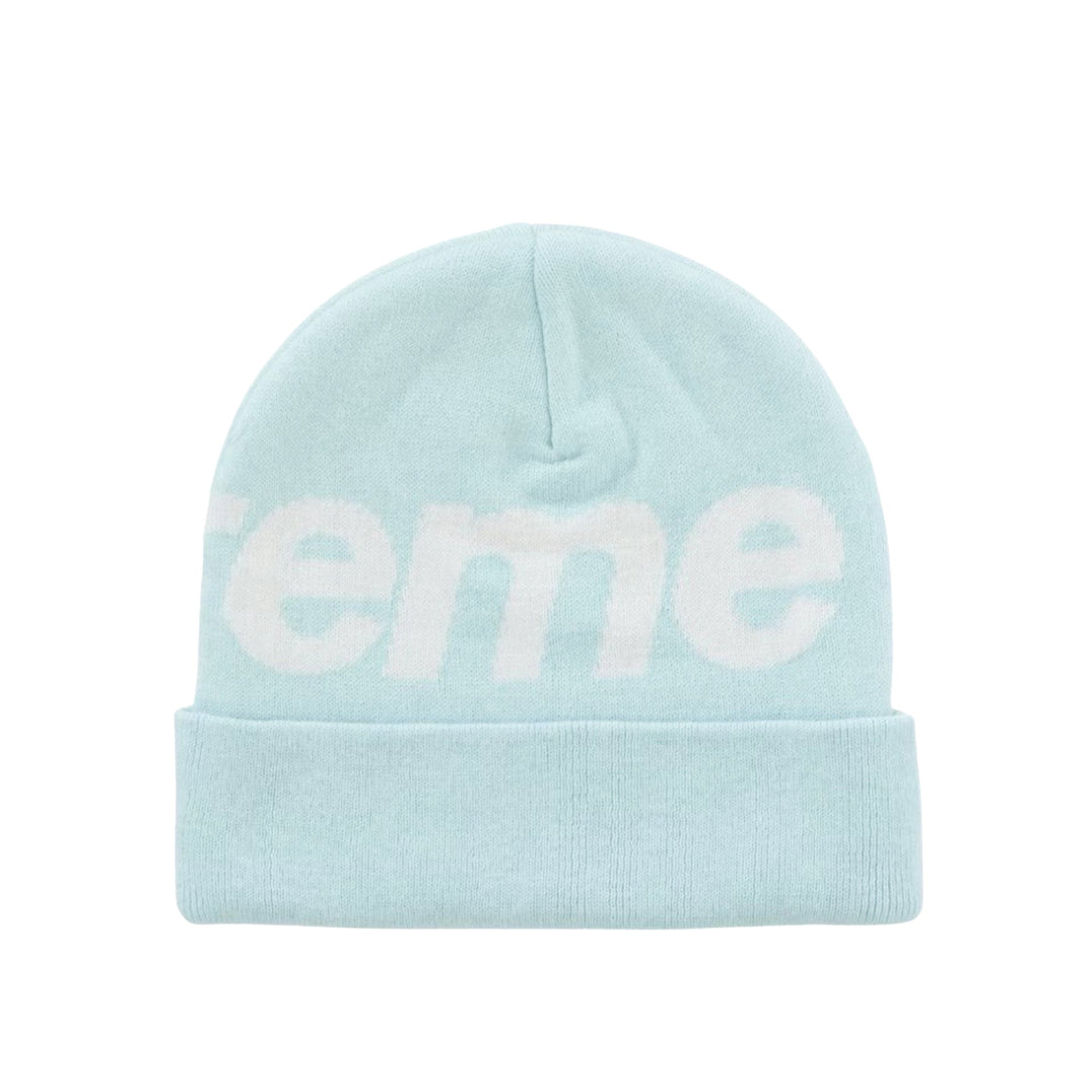 Supreme Big Logo Beanie FW25 Light Blue N-Hype streetwear hat.